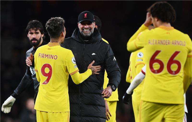 كلوب مع لاعبي ليفربول