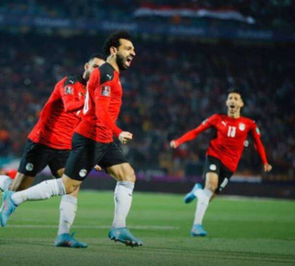 احتفال محمد صلاح بهدف الفوز