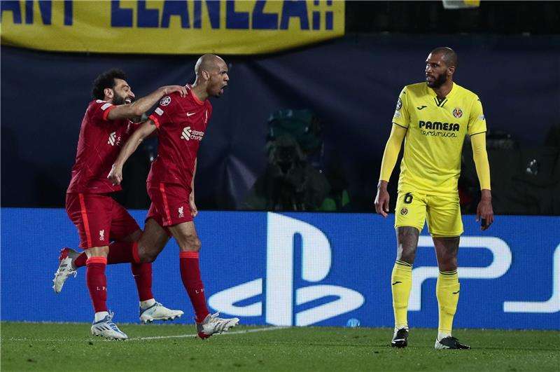 احتفال فابينيو بهدف ليفربول الأول