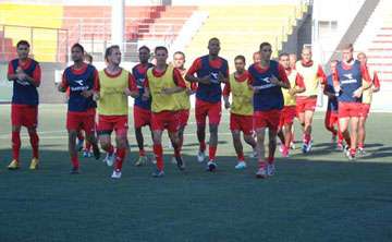 استعدادات المنتخب الفلسطيني لمباراة الإياب