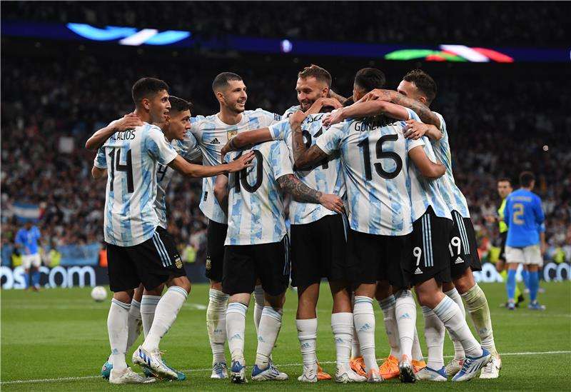 فرحة لاعبي الأرجنتين