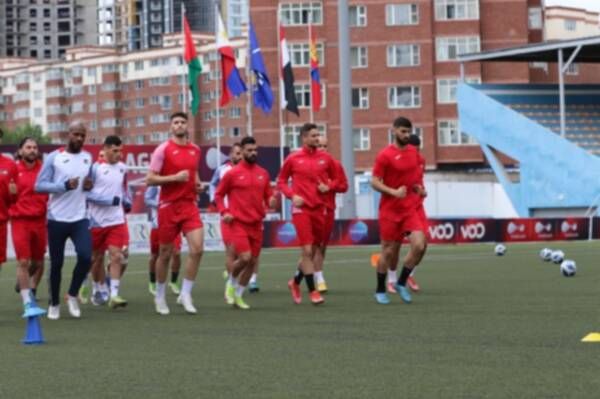 من تدريبات المنتخب الفلسطيني في منغوليا