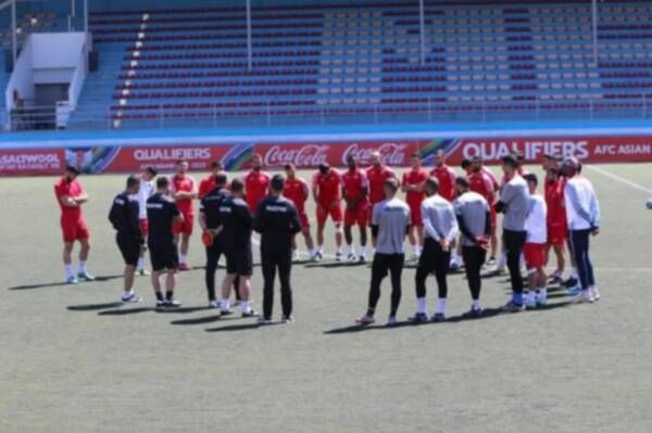 من المران الأخير لمنتخب فلسطين