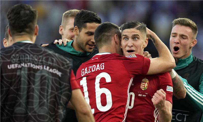 فرحة لاعبي المجر