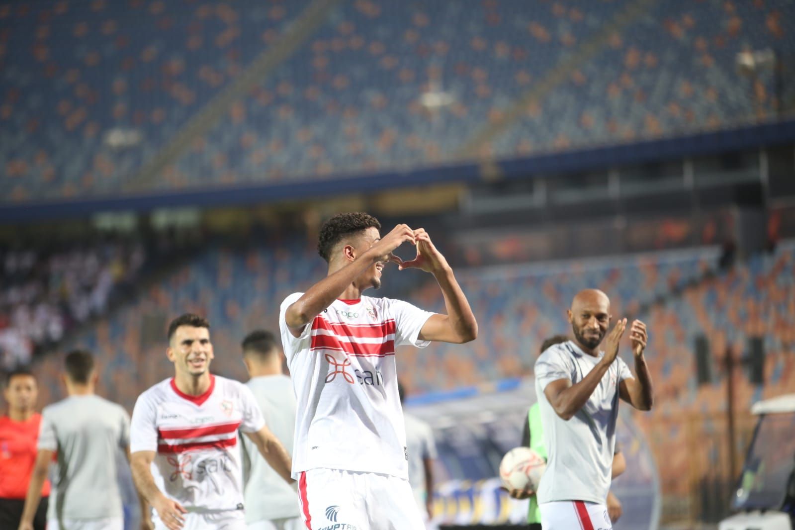 احتفال حسام عبد المجيد بهدفه مع الزمالك