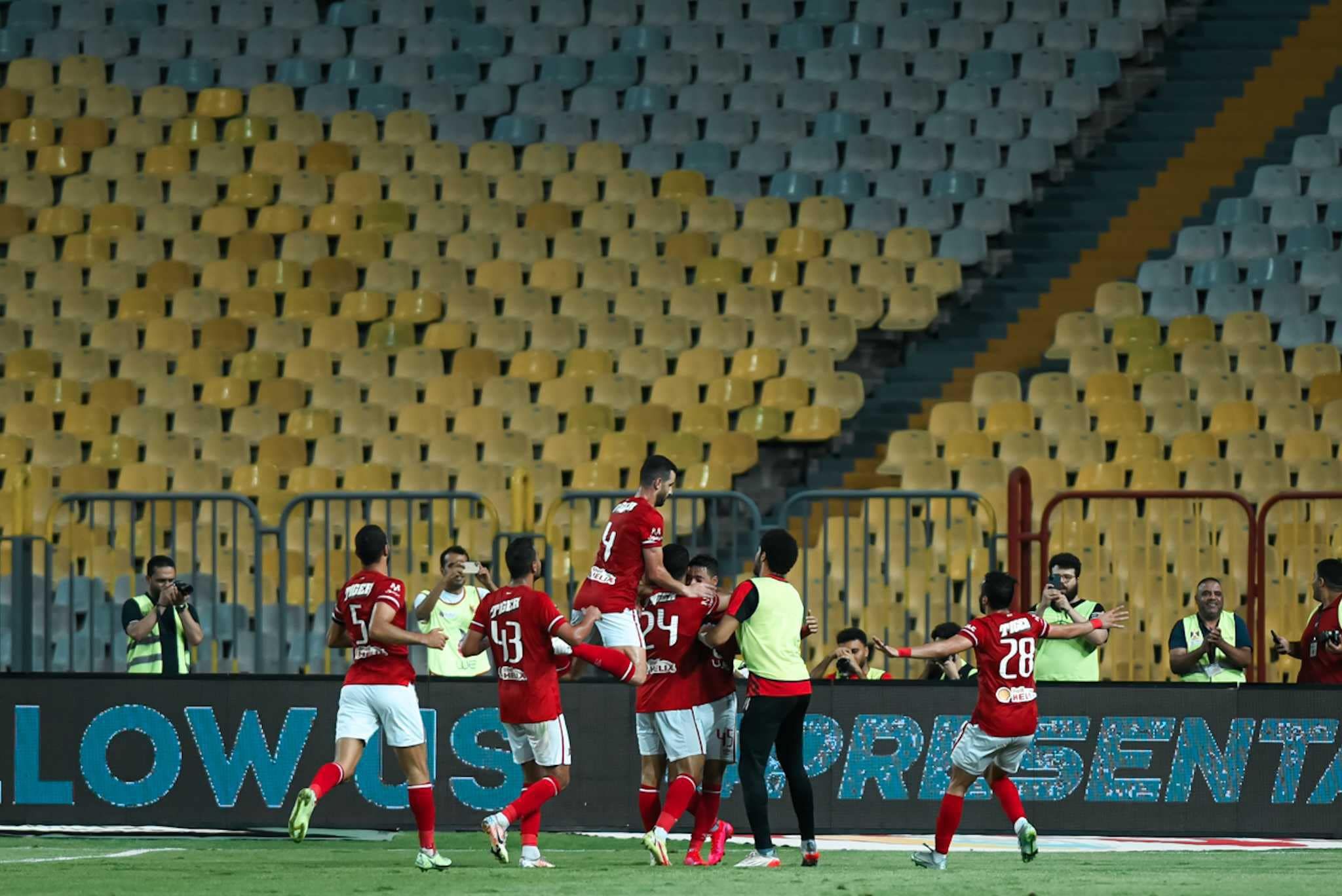 فرحة لاعبي الأهلي
