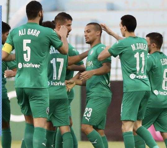 احتفال لاعبي بيراميدز بهدف لاكاي