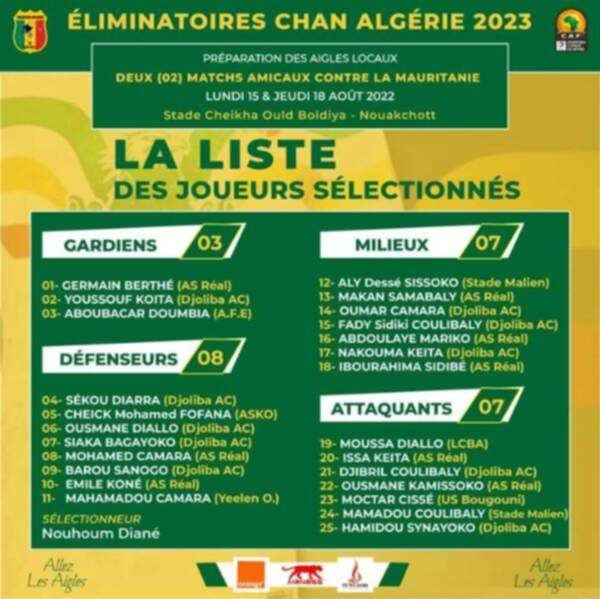 قائمة المنتخب المالي