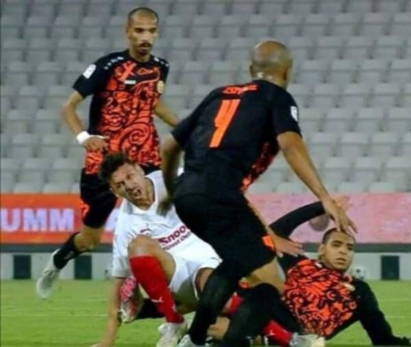 يوسف المساكني لحظة إصابته