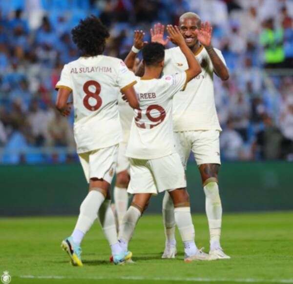 فرحة لاعبي النصر