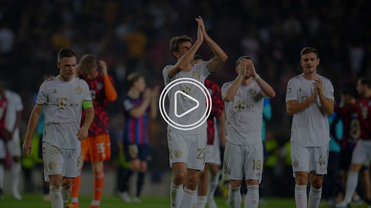 لاعبو البايرن بعد الفوز على برشلونة