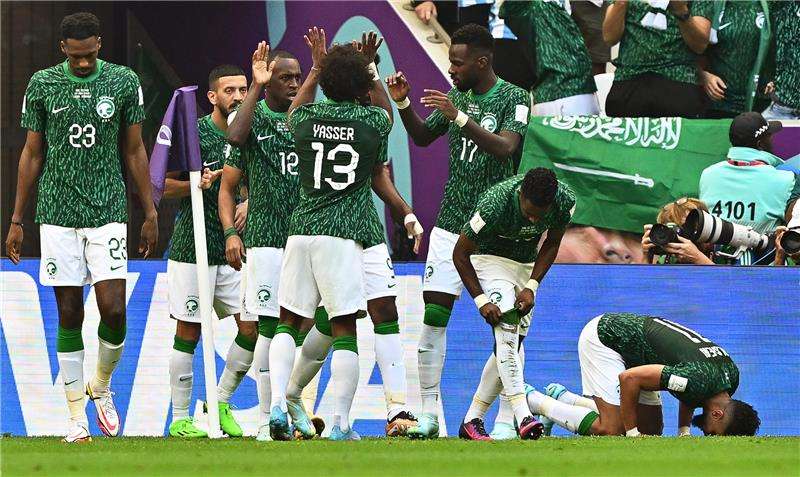 فرحة المنتخب السعودي