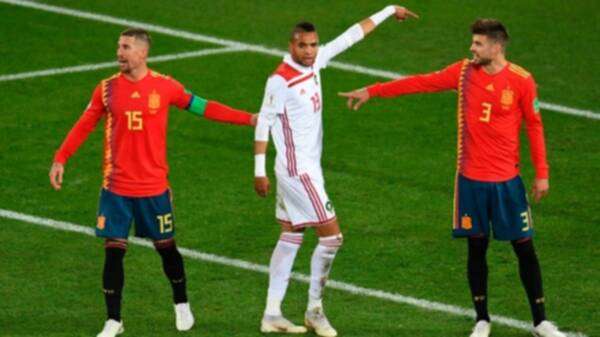 يوسف النصيري في مباراة إسبانيا بمونديال 2018