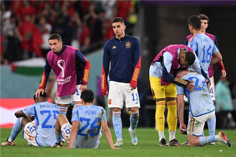 حسرة لاعبي اسبانيا