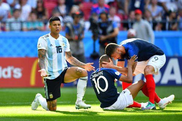 من مباراة فرنسا والأرجنتين 2018