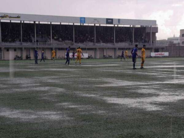 ملعب الدرة بفعل الأمطار