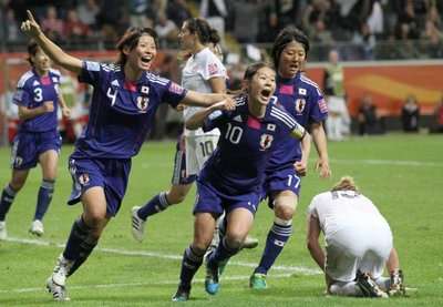 من مباراة اليابان وأميركا في كأس العالم للسيدات 2011