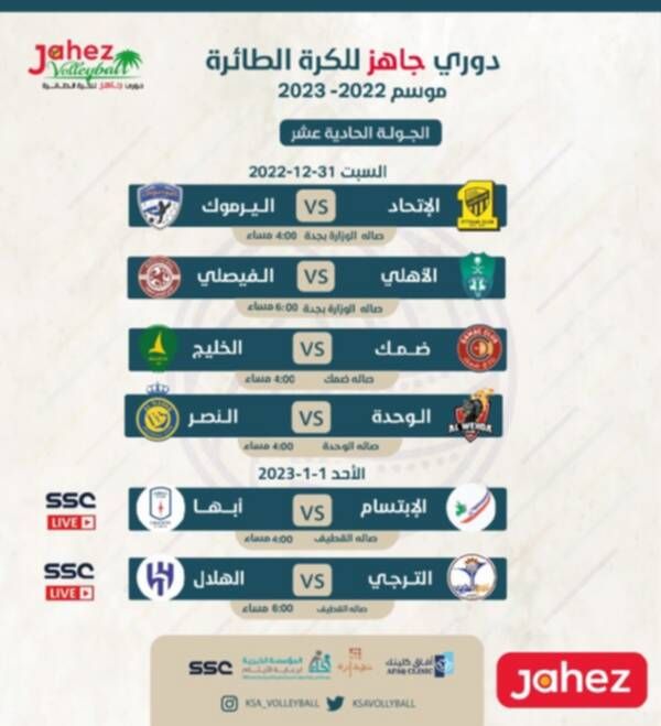 جدول المباريات الجولة