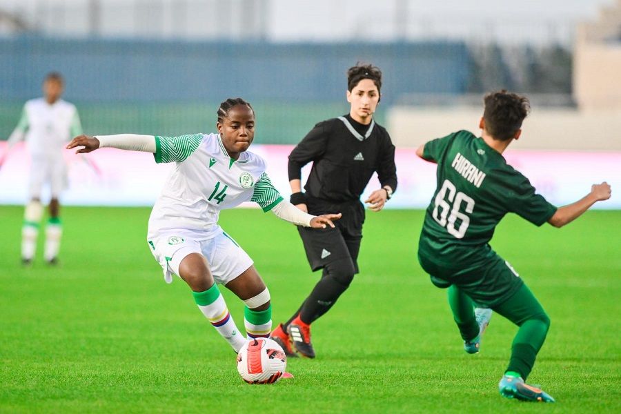 عنود الأسمري في مباراة باكستان وجزر القمر