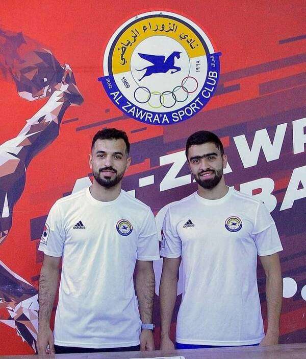 أبو حشيش وسعادة بعد التوقيع للزوراء