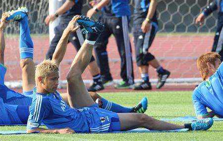 كيسوكي هوندا في تدريبات اليوم