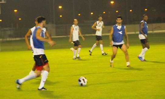 لقطة لمنتخب البحرين اثناء معسكره التدريبي الحالي في دبي 