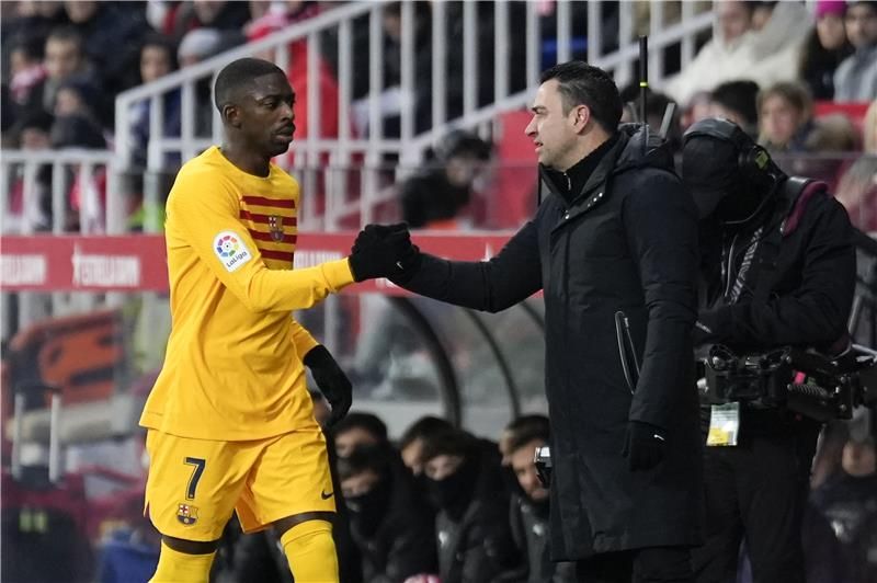 عثمان ديمبلي مع تشافي