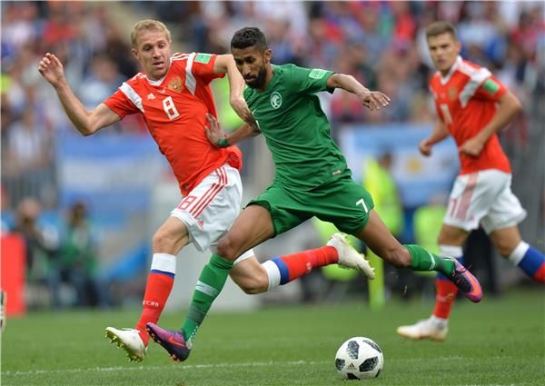 مواجهة سابقة بين السعودية وروسيا في 2018