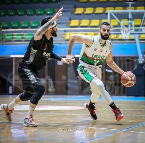 من مباراة سابقة لسلة العراق (المصدر: صفحة الاتحاد العراقي)