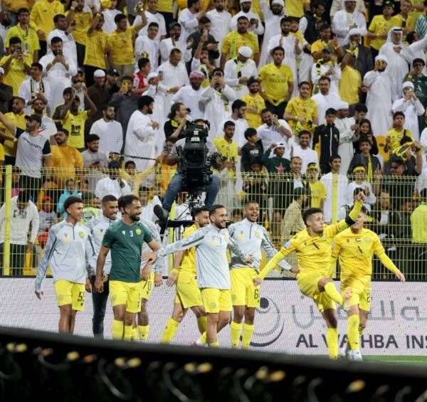 فرحة لاعبي النصر