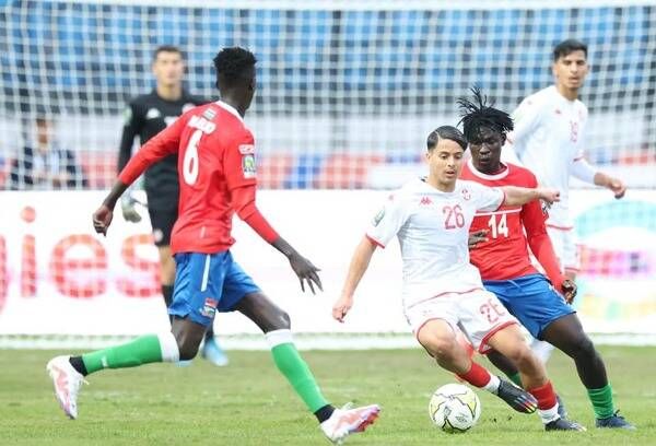 شيم الجبالي خلال مباراة اليوم امام جامبيا