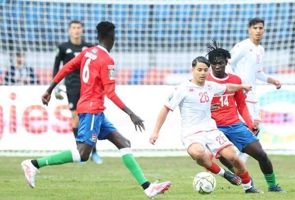 شيم الجبالي خلال مباراة اليوم امام جامبيا