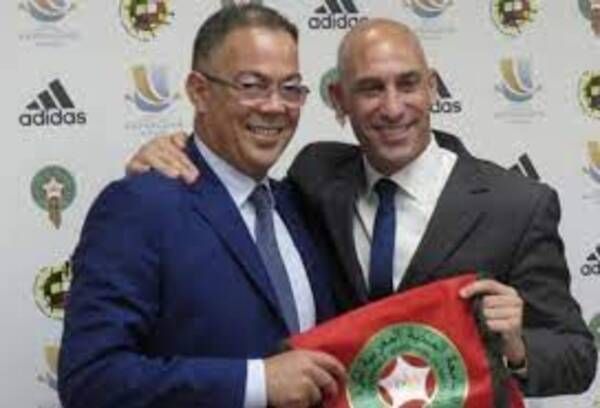 فوزي لقجع مع رئيس الاتحاد الإسباني