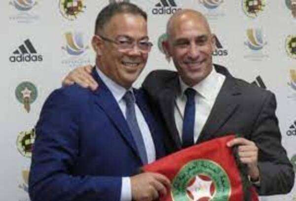فوزي لقجع مع رئيس الاتحاد الإسباني