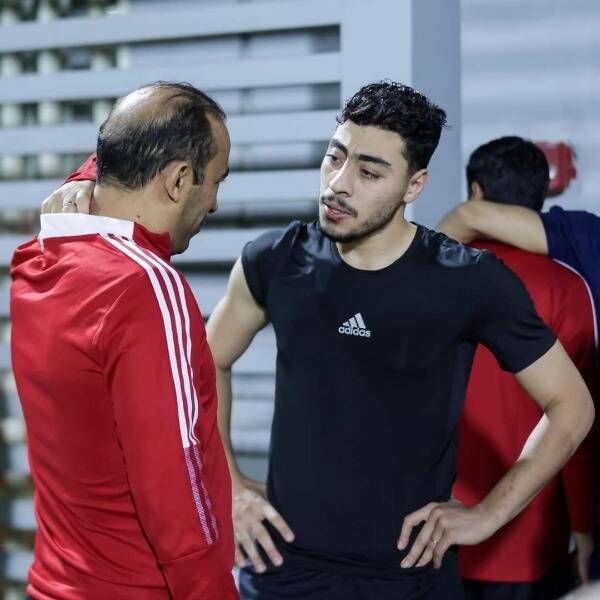 أكرم توفيق ومدير الكرة سيد عبد الحفيظ