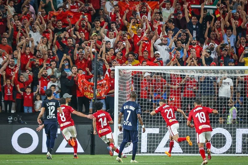 لاعبو الأهلي بعد الهدف