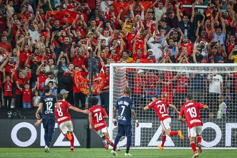 لاعبو الأهلي بعد الهدف