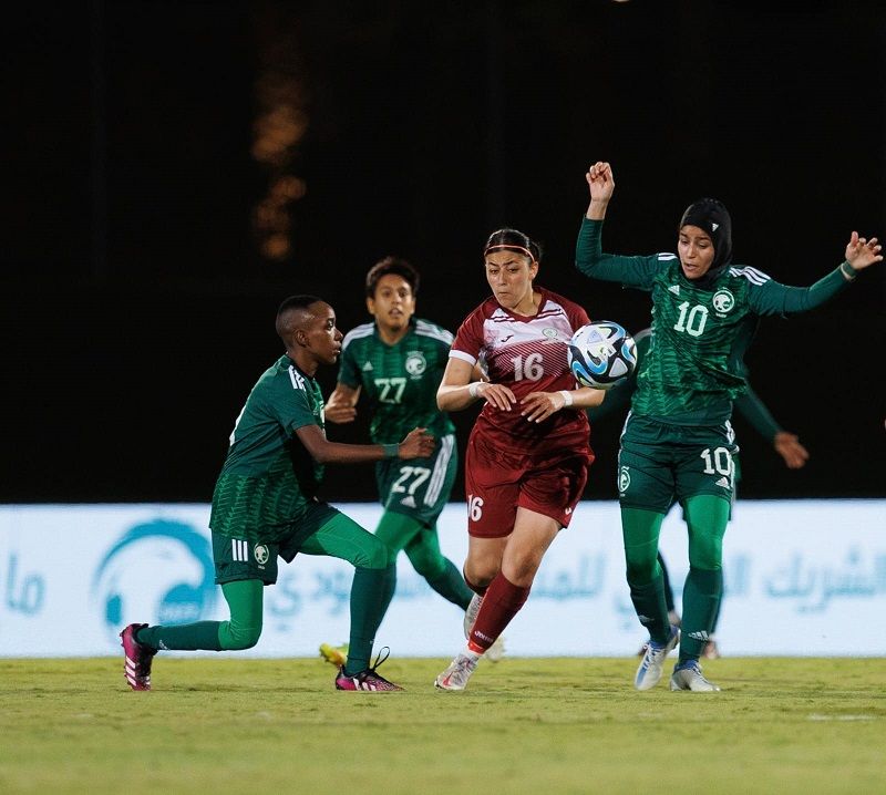 من مباراة السعودية وفلسطين