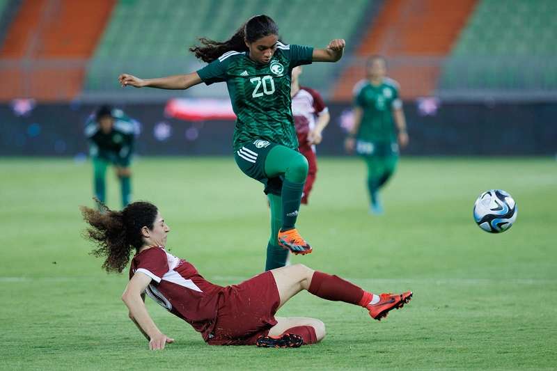 من مباراة السعودية وفلسطين