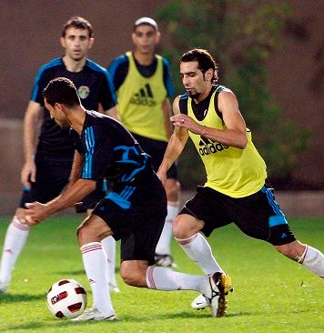 جانب من أخر تدريب للمنتخب الأردني تأهبا لمواجهة العراق