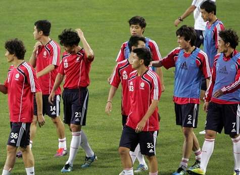 جانب من تدريبات المنتخب الصيني