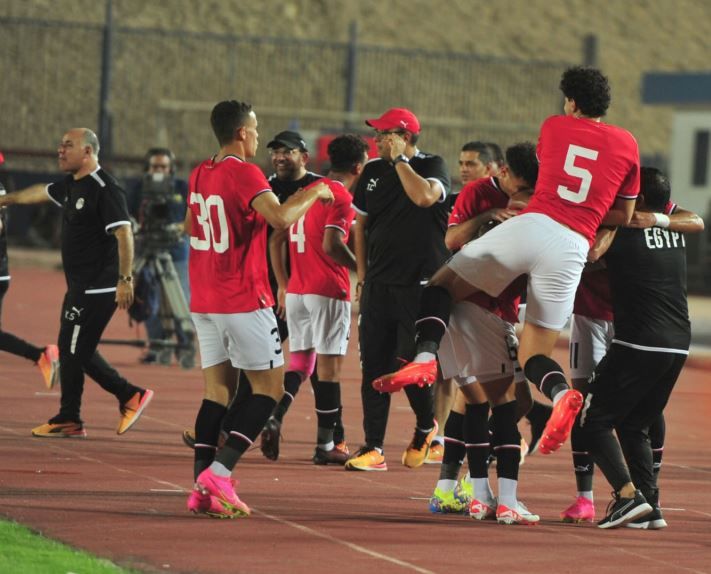 فرحة لاعبي منتخب مصر الأولمبي