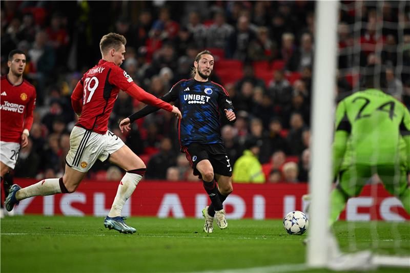 من مباراة الذهاب بين مانشستر يونايتد وكوبنهاجن