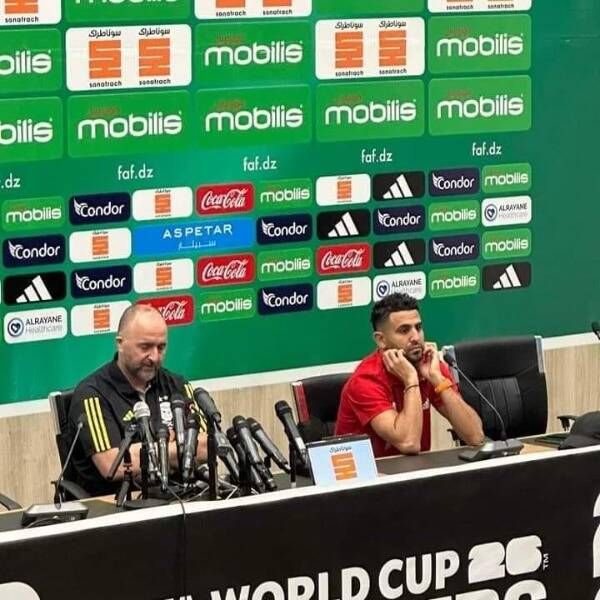 محرز وجمال بلماضي من المؤتمر الصحفي