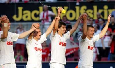 فرحه لاعبي كولن بعد الفوز على هوفينهايم