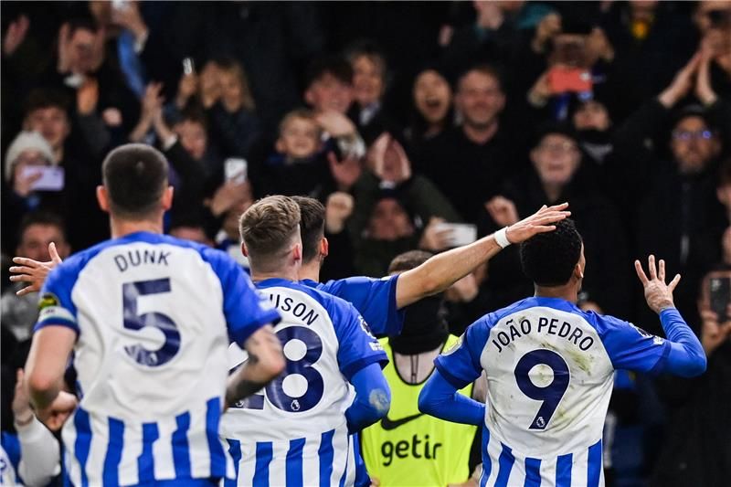 فرحة لاعبي برايتون