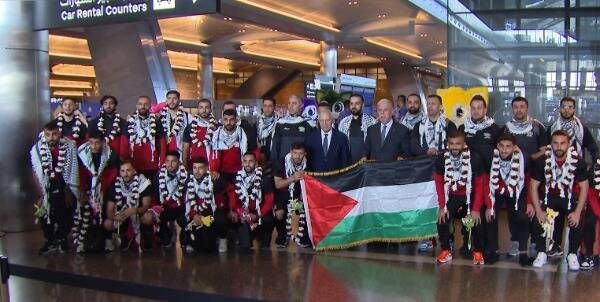 من وصول بعثة المنتخب الفلسطيني