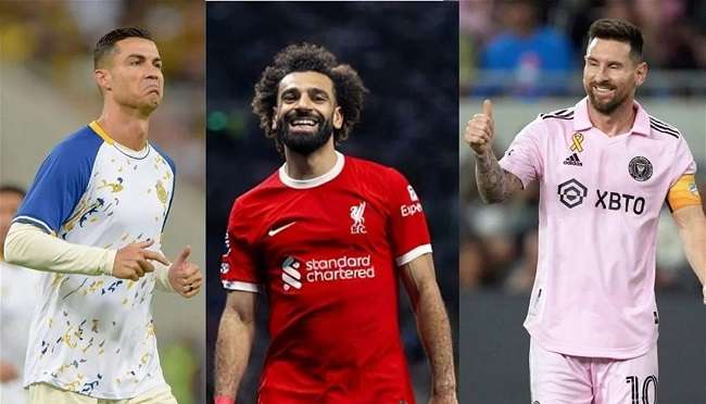 ميسي ورونالدو ومحمد صلاح