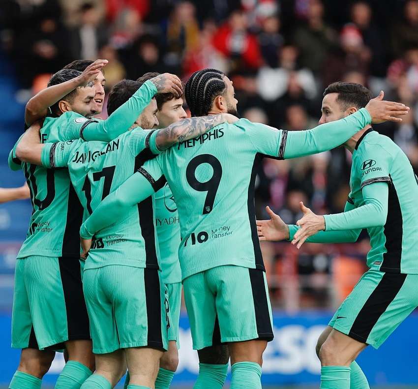 فرحة لاعبي أتلتيكو مدريد