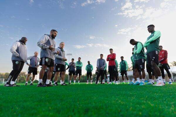 من تدريبات منتخب السعودية
